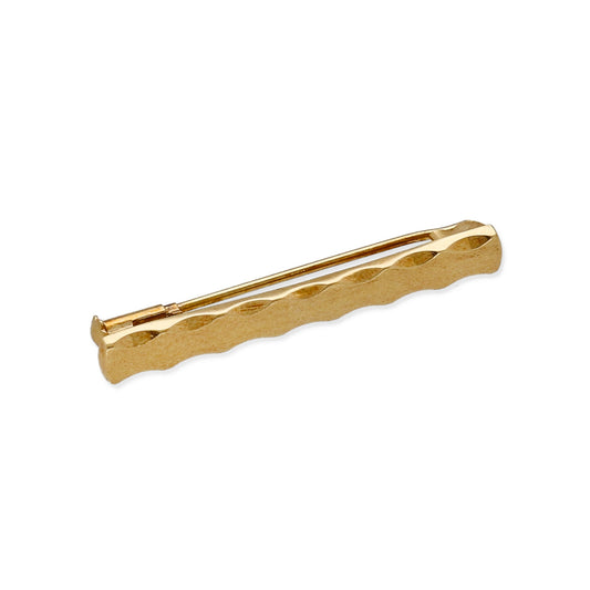 Imperdible Bebé de Barra Mate con Bordes Ondulados en Oro Amarillo 18K