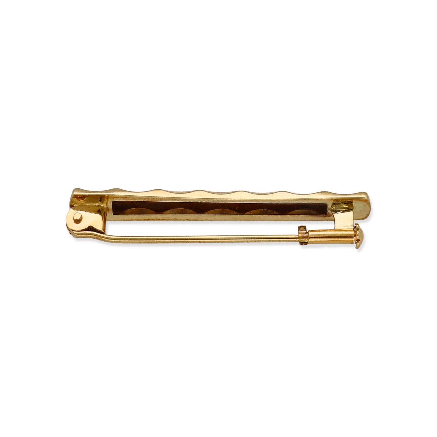 Imperdible Bebé de Barra Mate con Bordes Ondulados en Oro Amarillo 18K