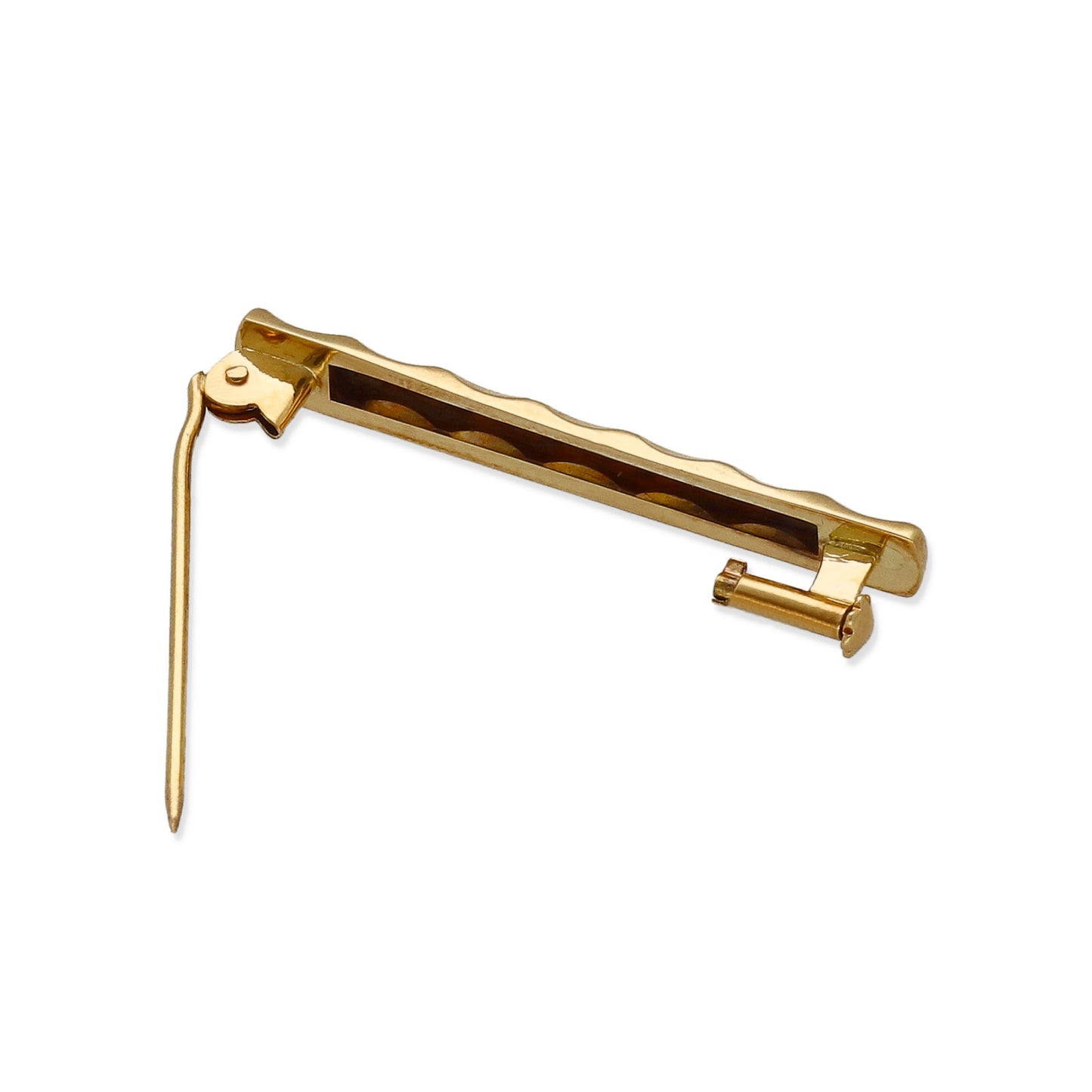 Imperdible Bebé de Barra Mate con Bordes Ondulados en Oro Amarillo 18K