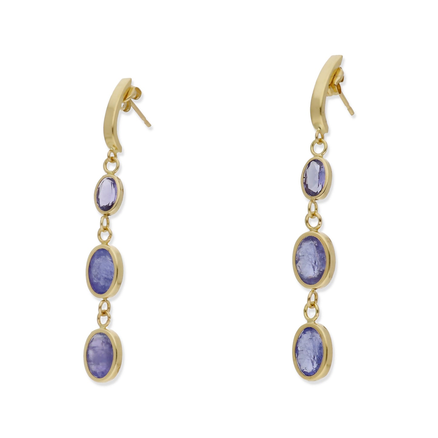 Pendientes Serelis en Oro 18K con Tanzanitas Colgantes