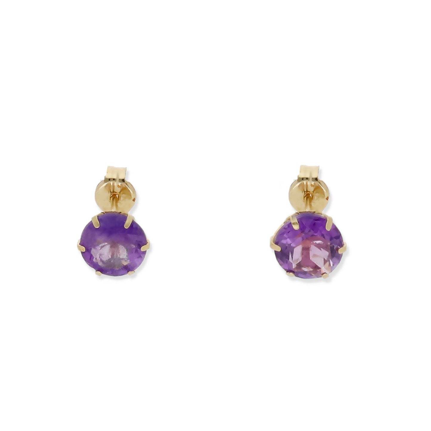 Pendientes Deep en Oro 18K con Amatista en 6 Garras