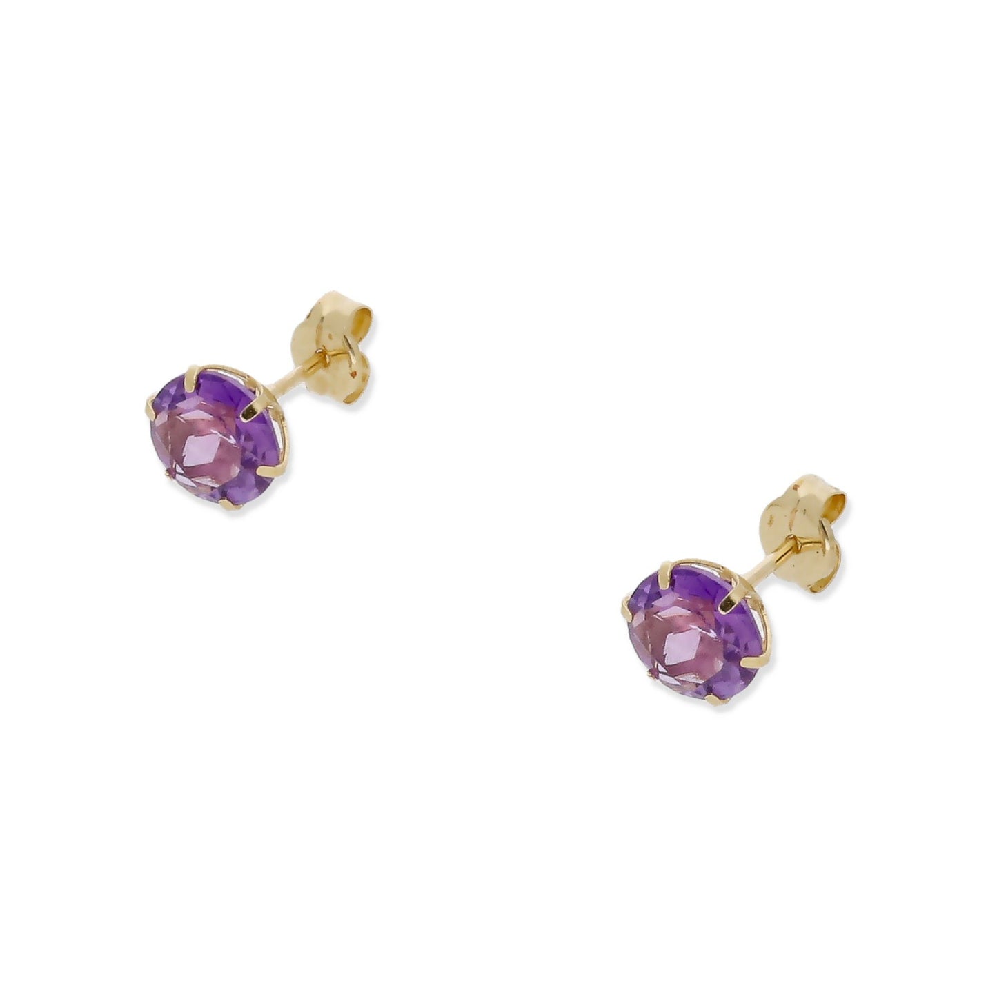 Pendientes Deep en Oro 18K con Amatista en 6 Garras