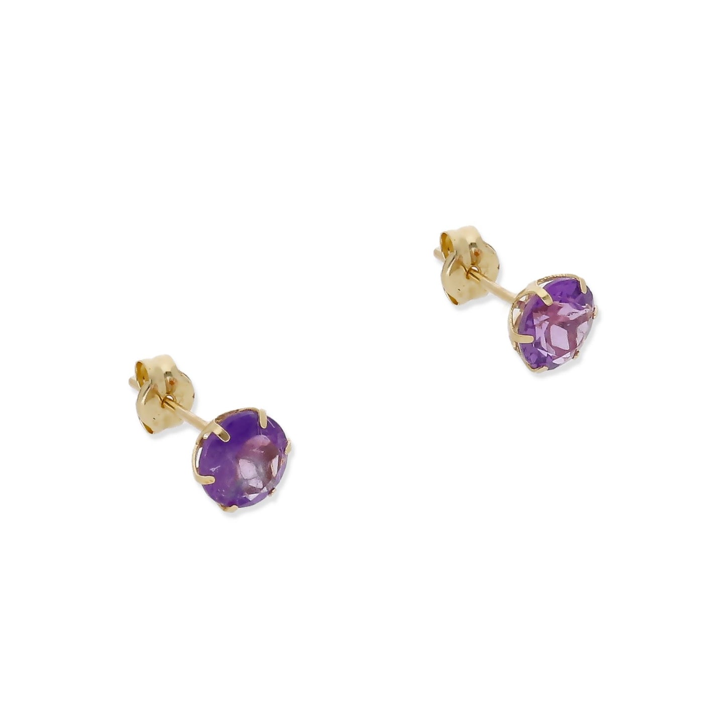Pendientes Deep en Oro 18K con Amatista en 6 Garras