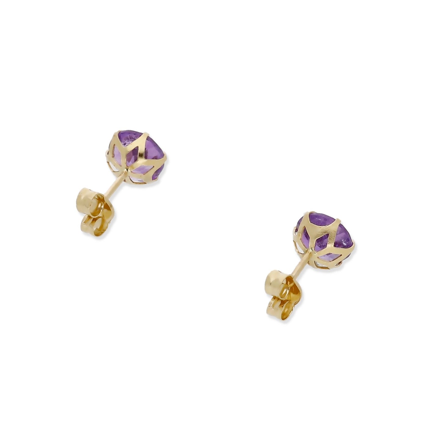 Pendientes Deep en Oro 18K con Amatista en 6 Garras
