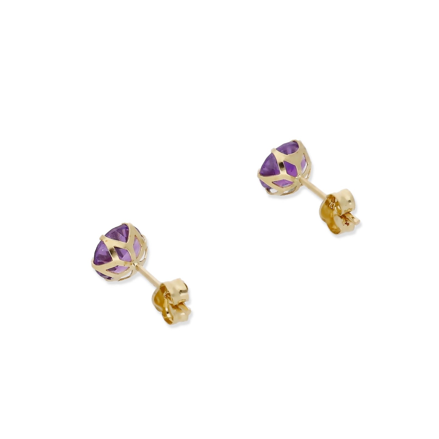 Pendientes Deep en Oro 18K con Amatista en 6 Garras