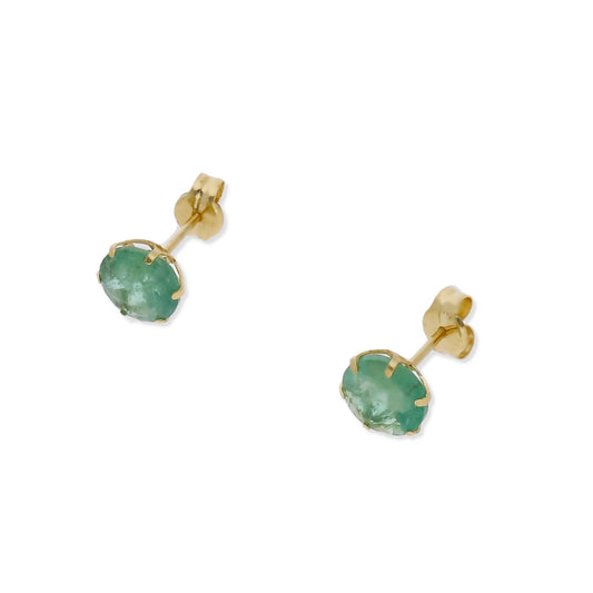 Pendientes Deep en Oro 18K con Esmeralda en 6 Garras