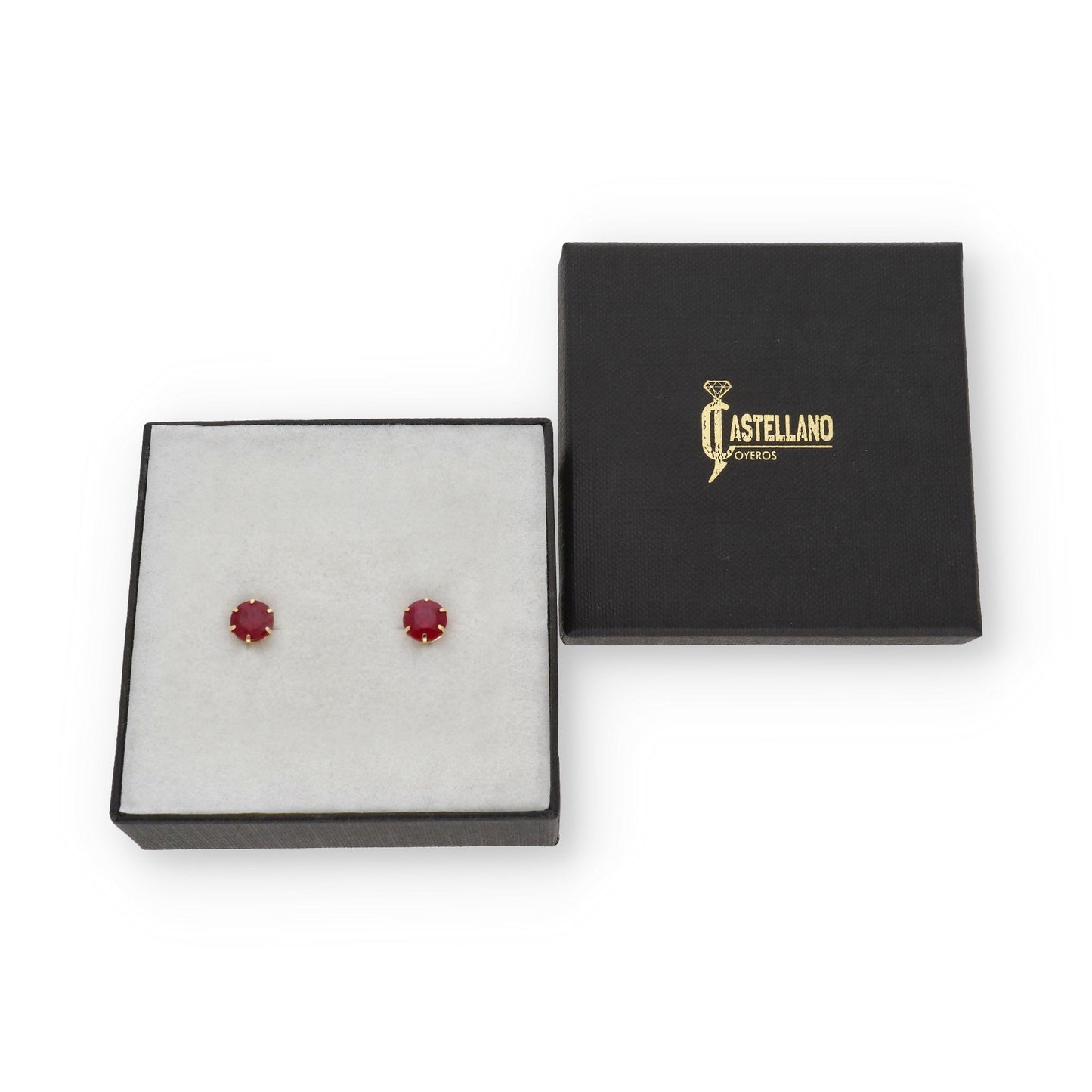 Pendientes Deep en Oro 18K con Rubí en 6 Garras