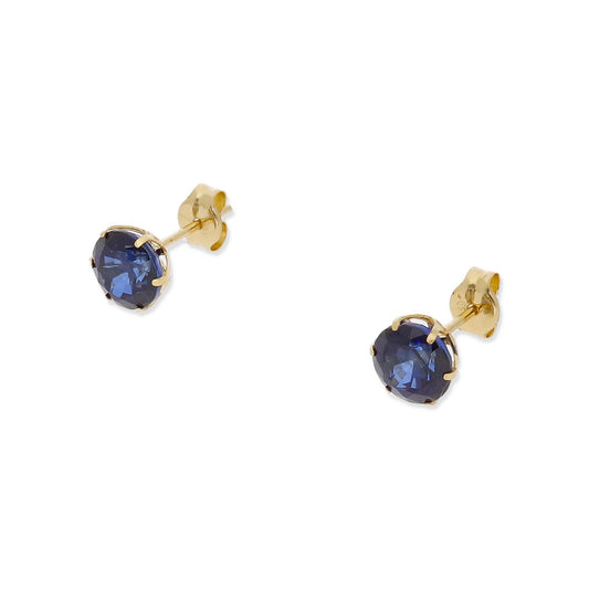Pendientes Deep en Oro 18K con Zafiro en 6 Garras