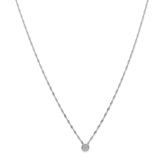 Collar con Colgante Angor Oro Blanco 18K y Diamantes (0.12ct)