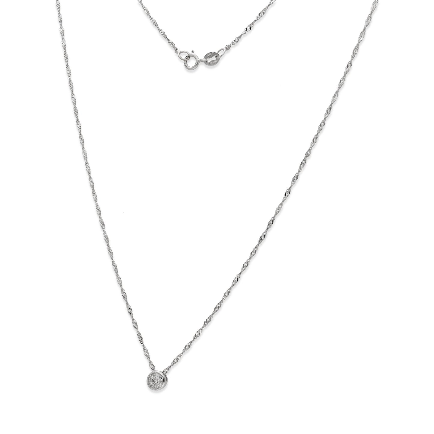 Collar con Colgante Angor Oro Blanco 18K y Diamantes (0.12ct)