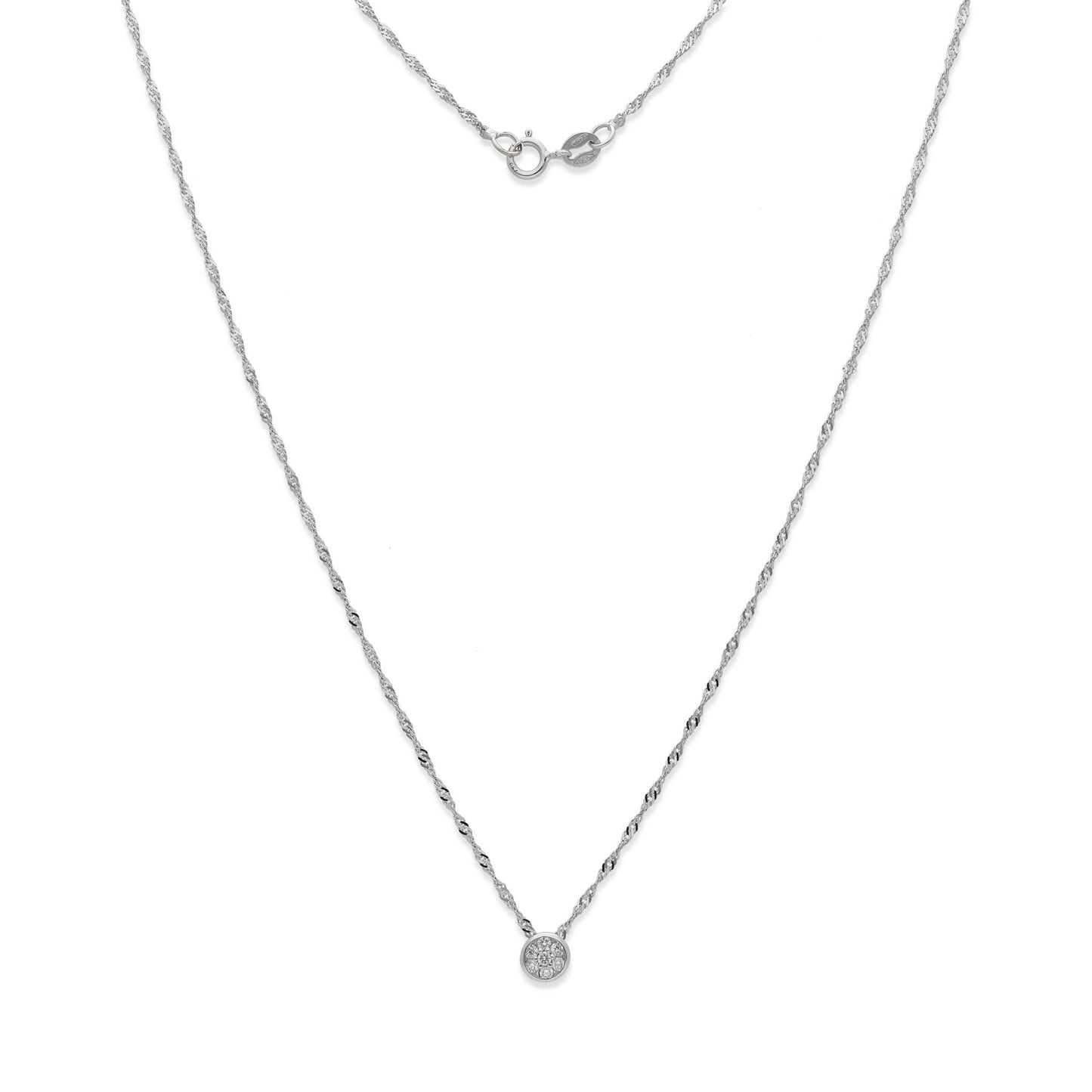 Collar con Colgante Angor Oro Blanco 18K y Diamantes (0.12ct)