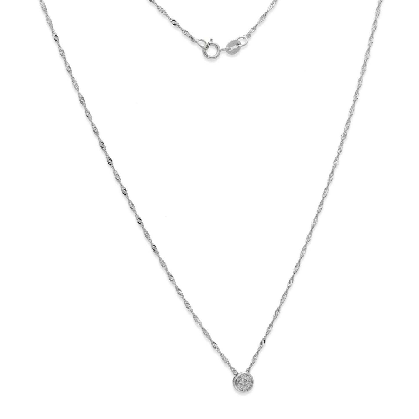 Collar con Colgante Angor Oro Blanco 18K y Diamantes (0.12ct)