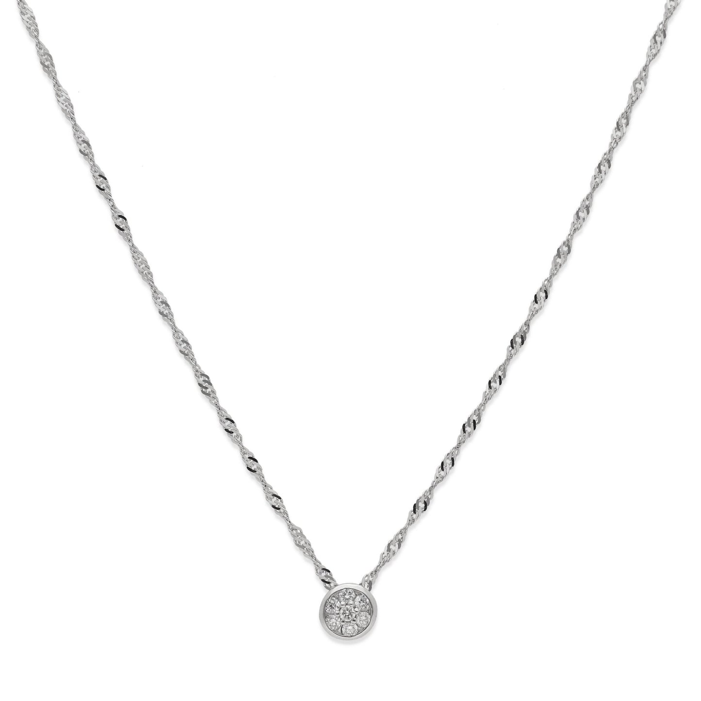 Collar con Colgante Angor Oro Blanco 18K y Diamantes (0.12ct)