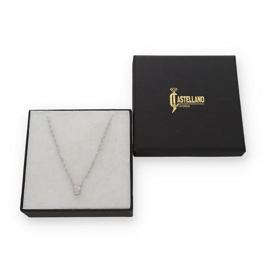 Collar con Colgante Angor Oro Blanco 18K y Diamantes (0.12ct)