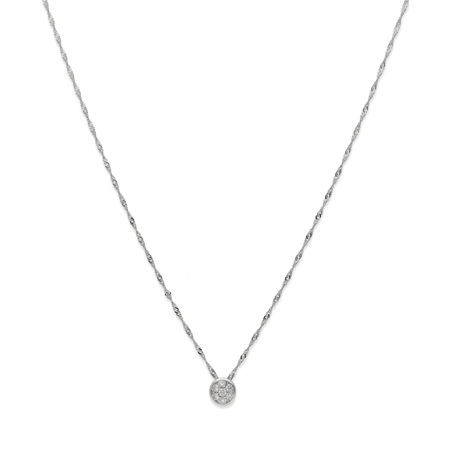 Collar con Colgante Angor Oro Blanco 18K y Diamantes (0.20ct)