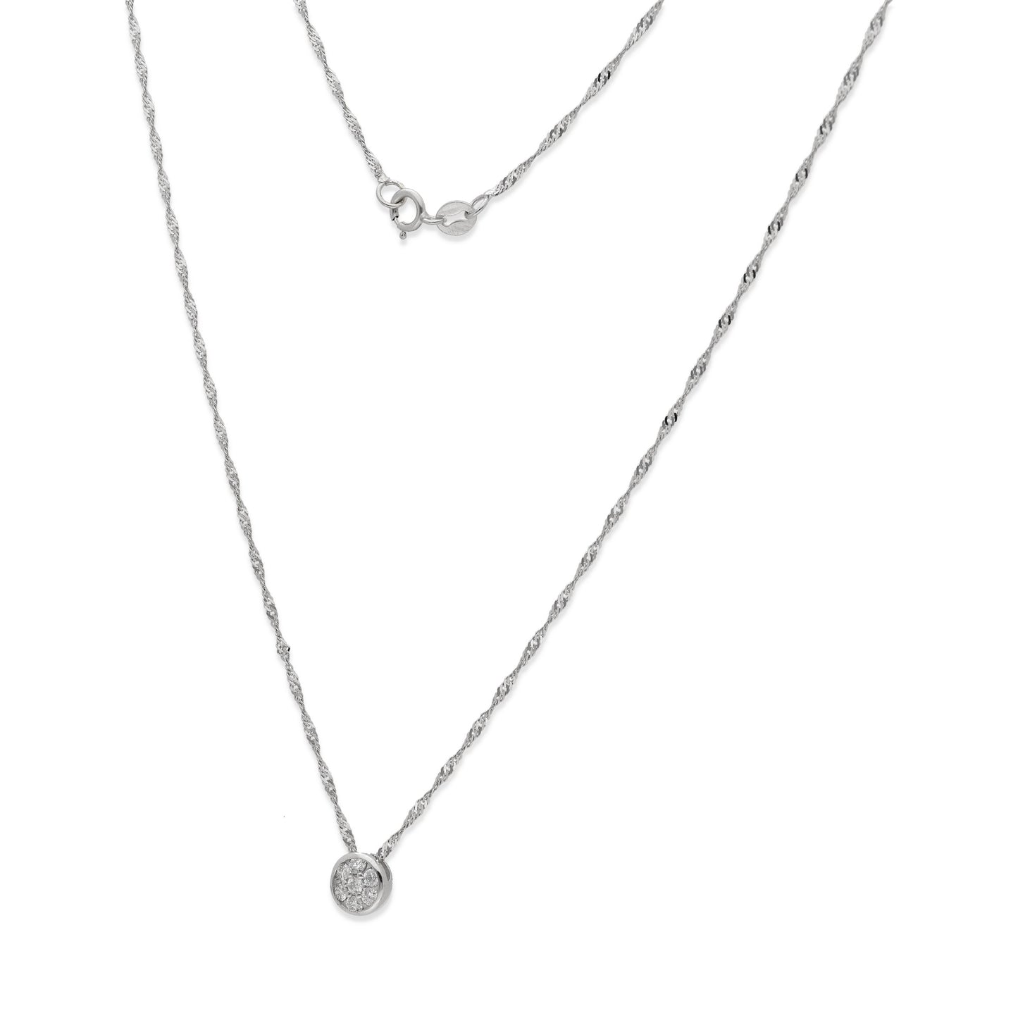 Collar con Colgante Angor Oro Blanco 18K y Diamantes (0.20ct)