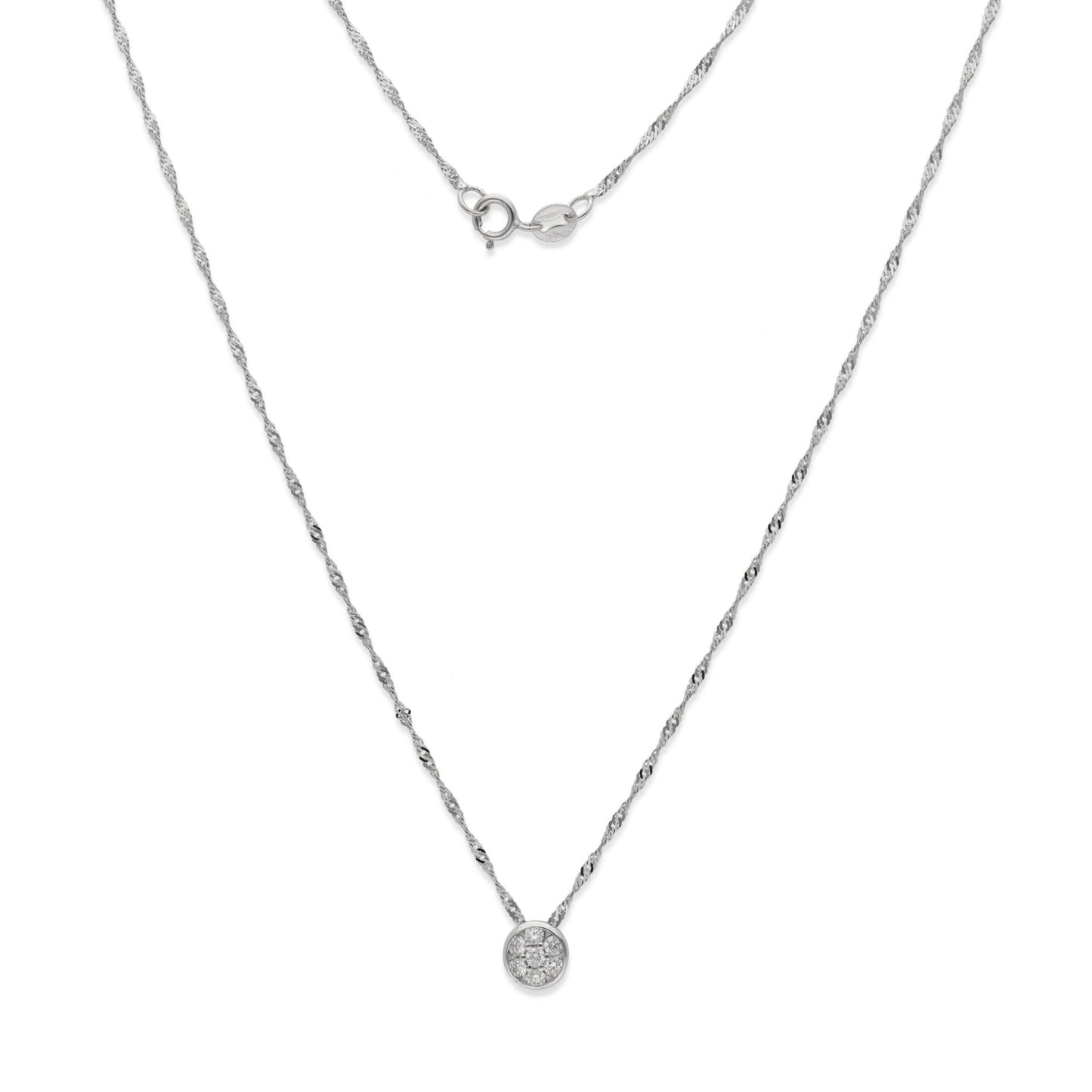 Collar con Colgante Angor Oro Blanco 18K y Diamantes (0.20ct)