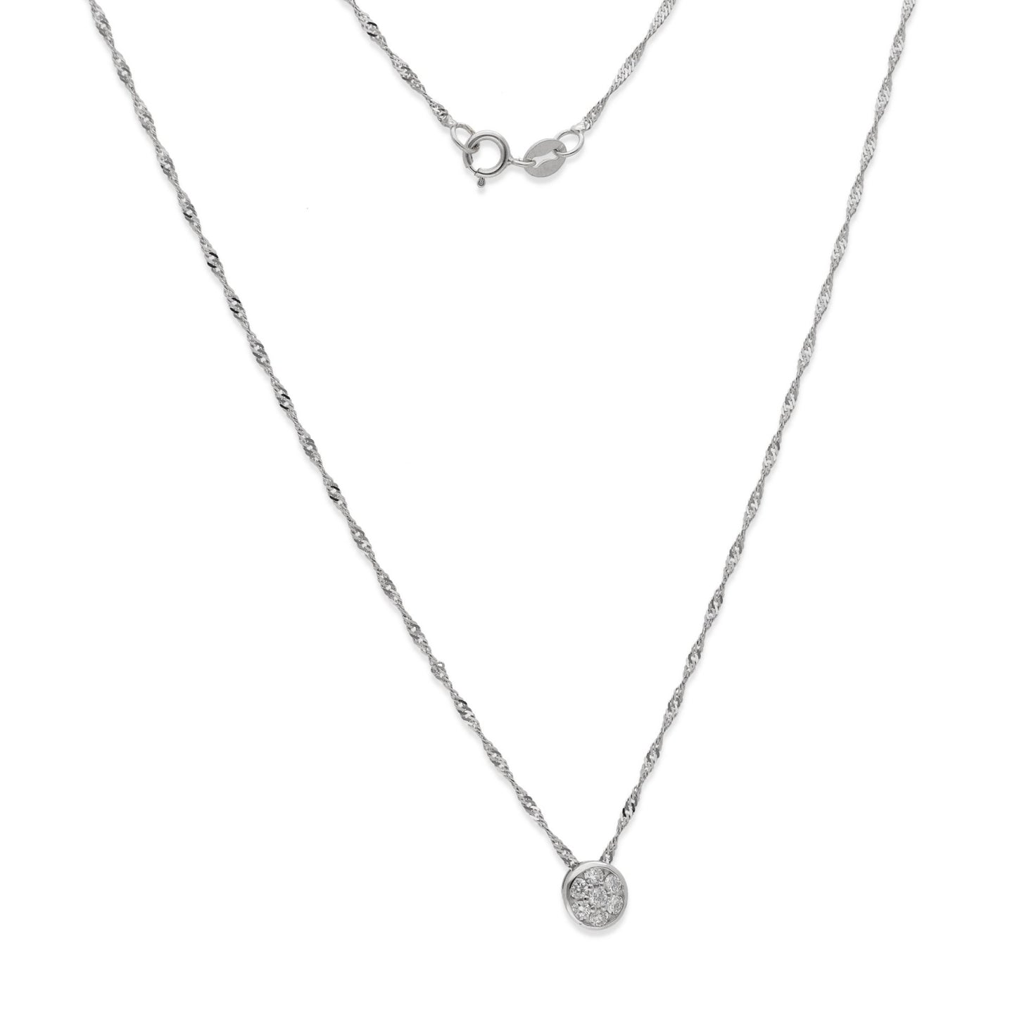 Collar con Colgante Angor Oro Blanco 18K y Diamantes (0.20ct)