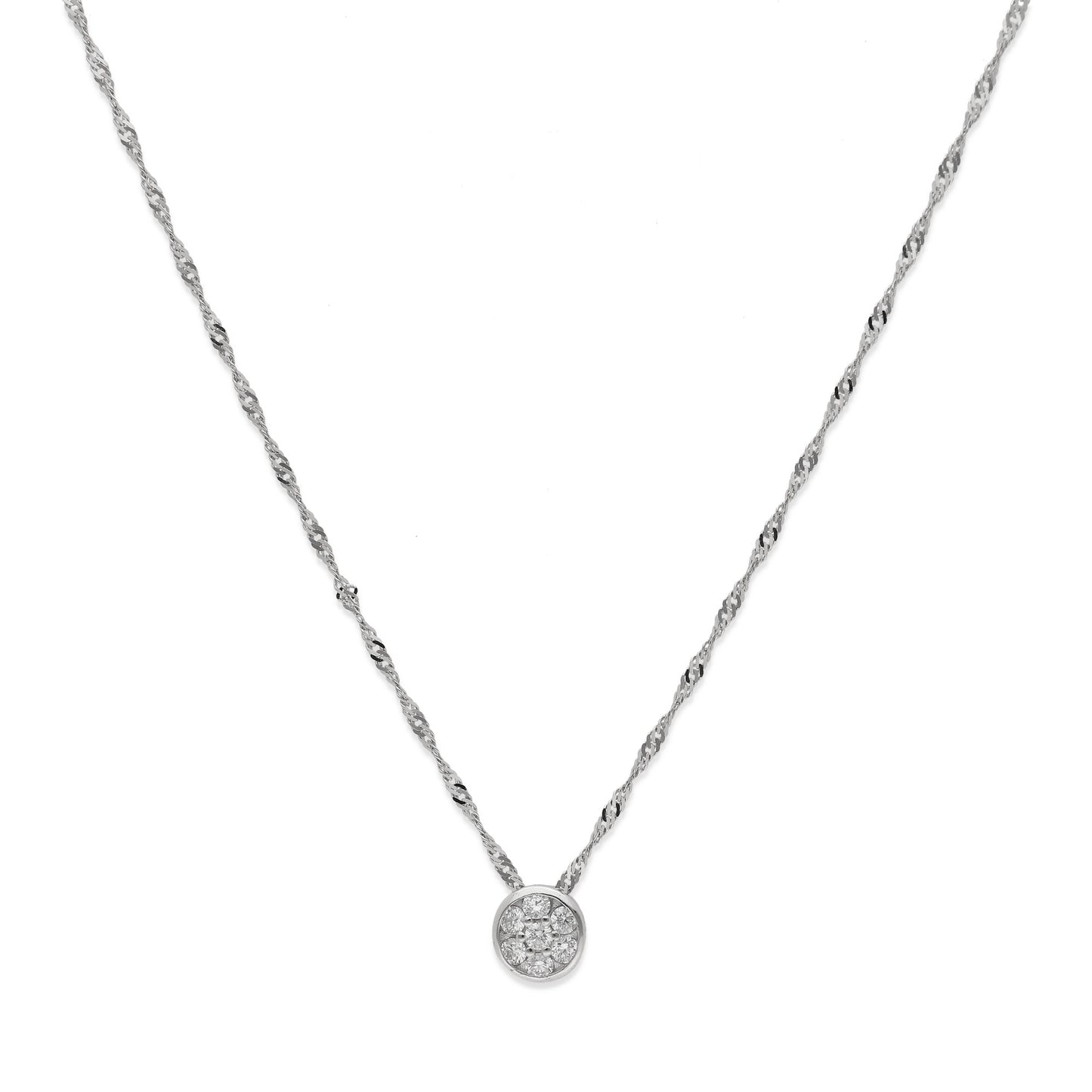 Collar con Colgante Angor Oro Blanco 18K y Diamantes (0.20ct)