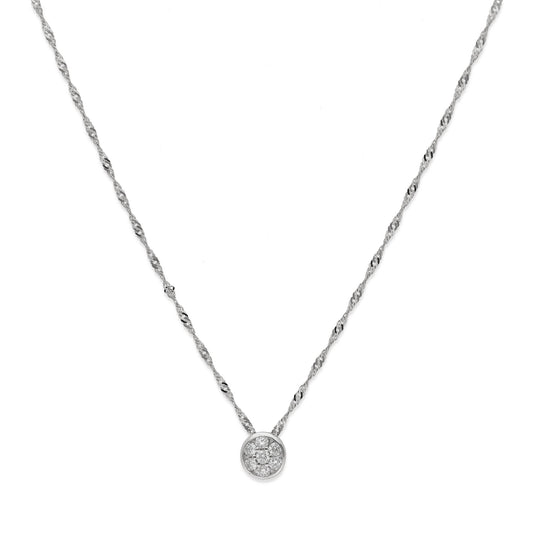 Collar con Colgante Angor Oro Blanco 18K y Diamantes (0.25ct)