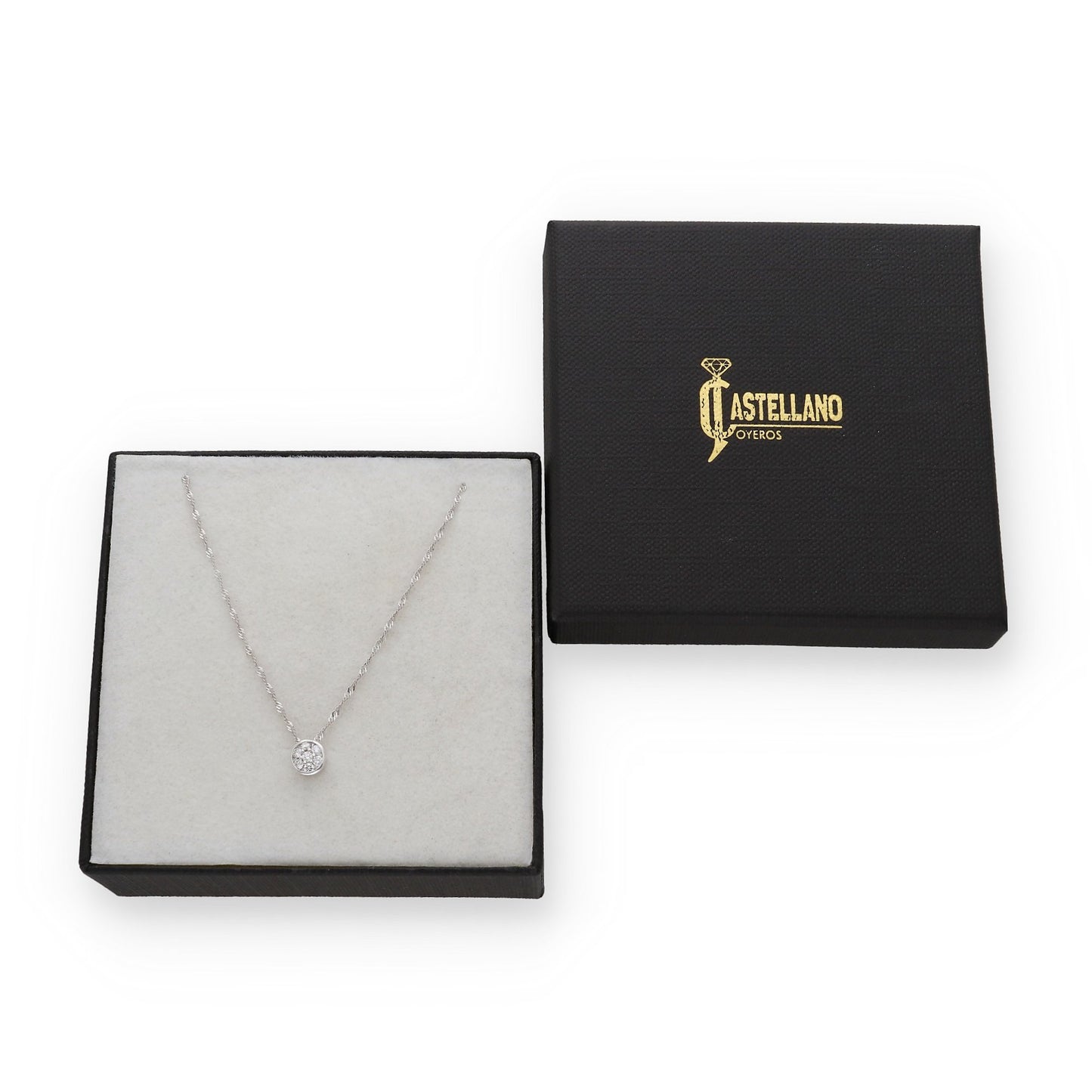 Collar con Colgante Angor Oro Blanco 18K y Diamantes (0.20ct)
