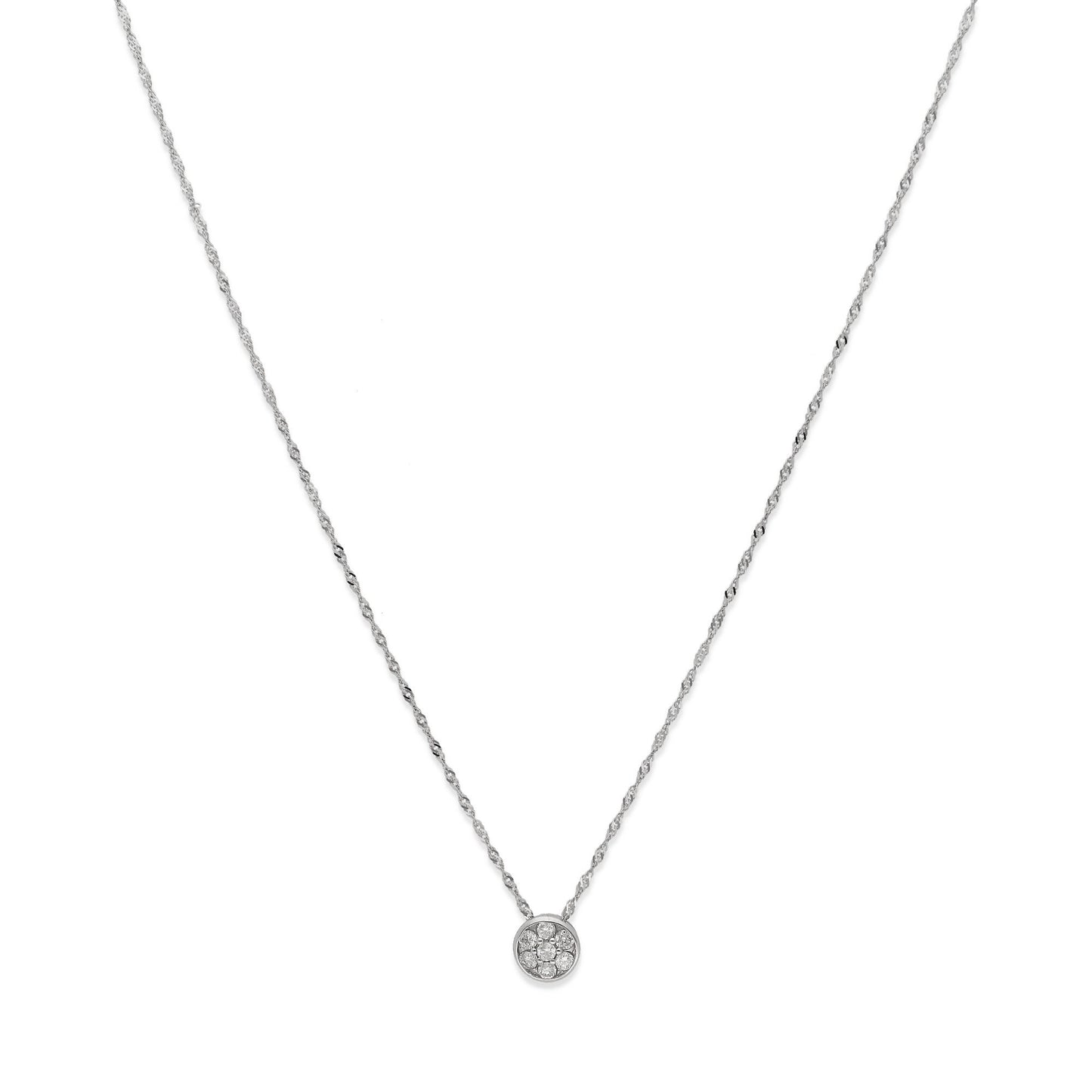 Collar con Colgante Angor Oro Blanco 18K y Diamantes (0.30ct)