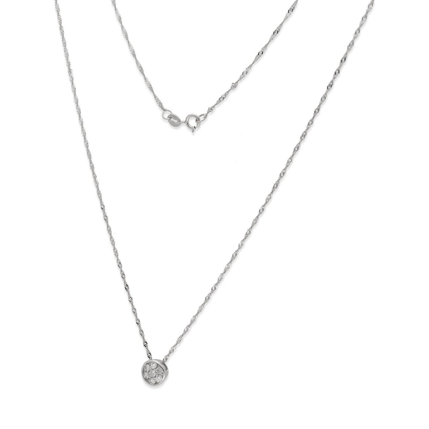 Collar con Colgante Angor Oro Blanco 18K y Diamantes (0.30ct)