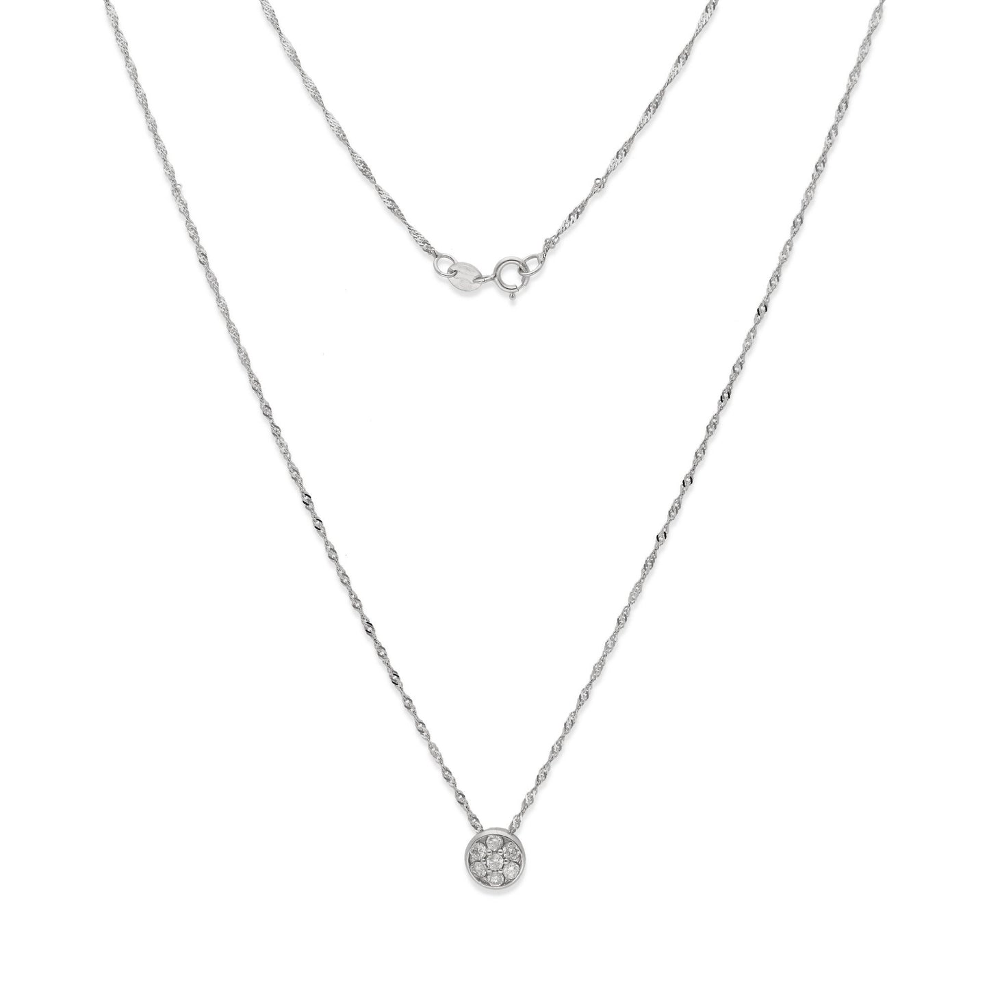 Collar con Colgante Angor Oro Blanco 18K y Diamantes (0.30ct)