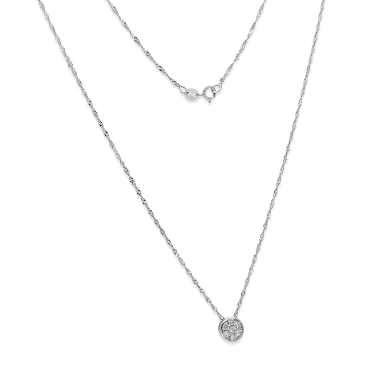 Collar con Colgante Angor Oro Blanco 18K y Diamantes (0.30ct)