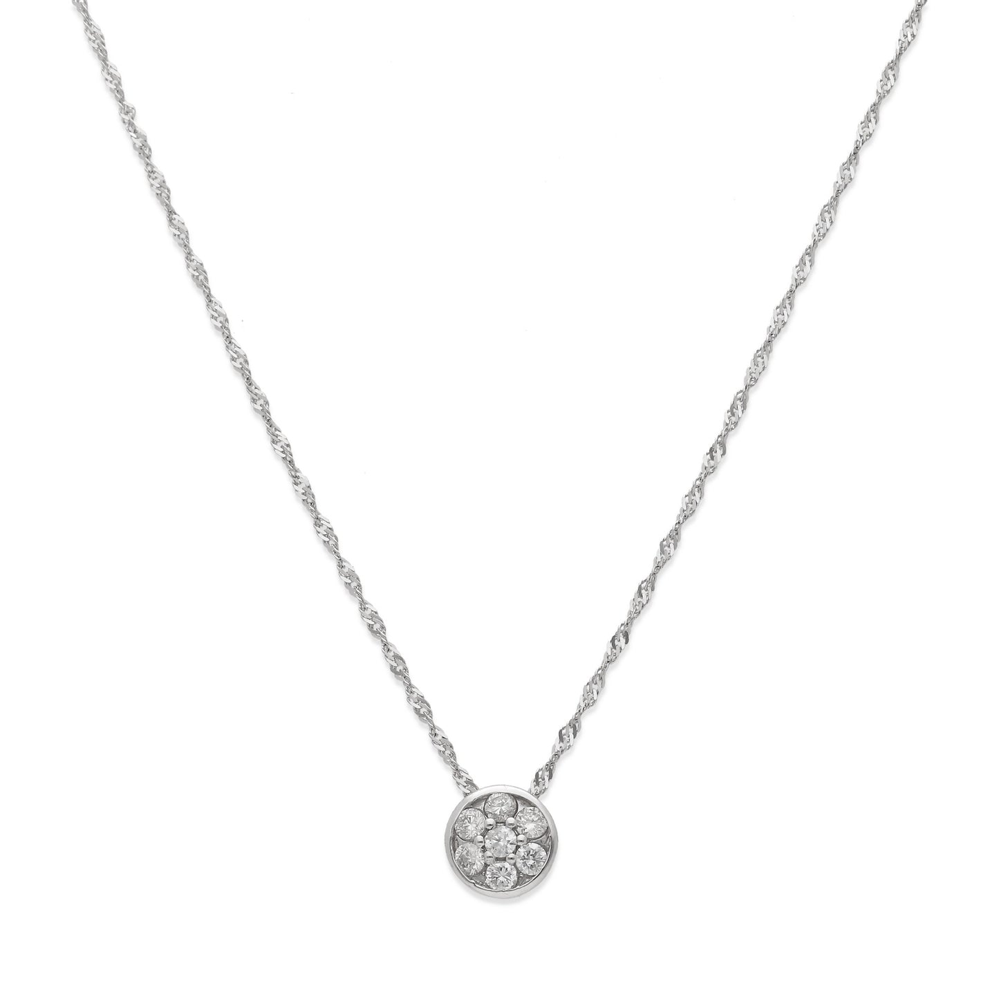 Collar con Colgante Angor Oro Blanco 18K y Diamantes (0.30ct)