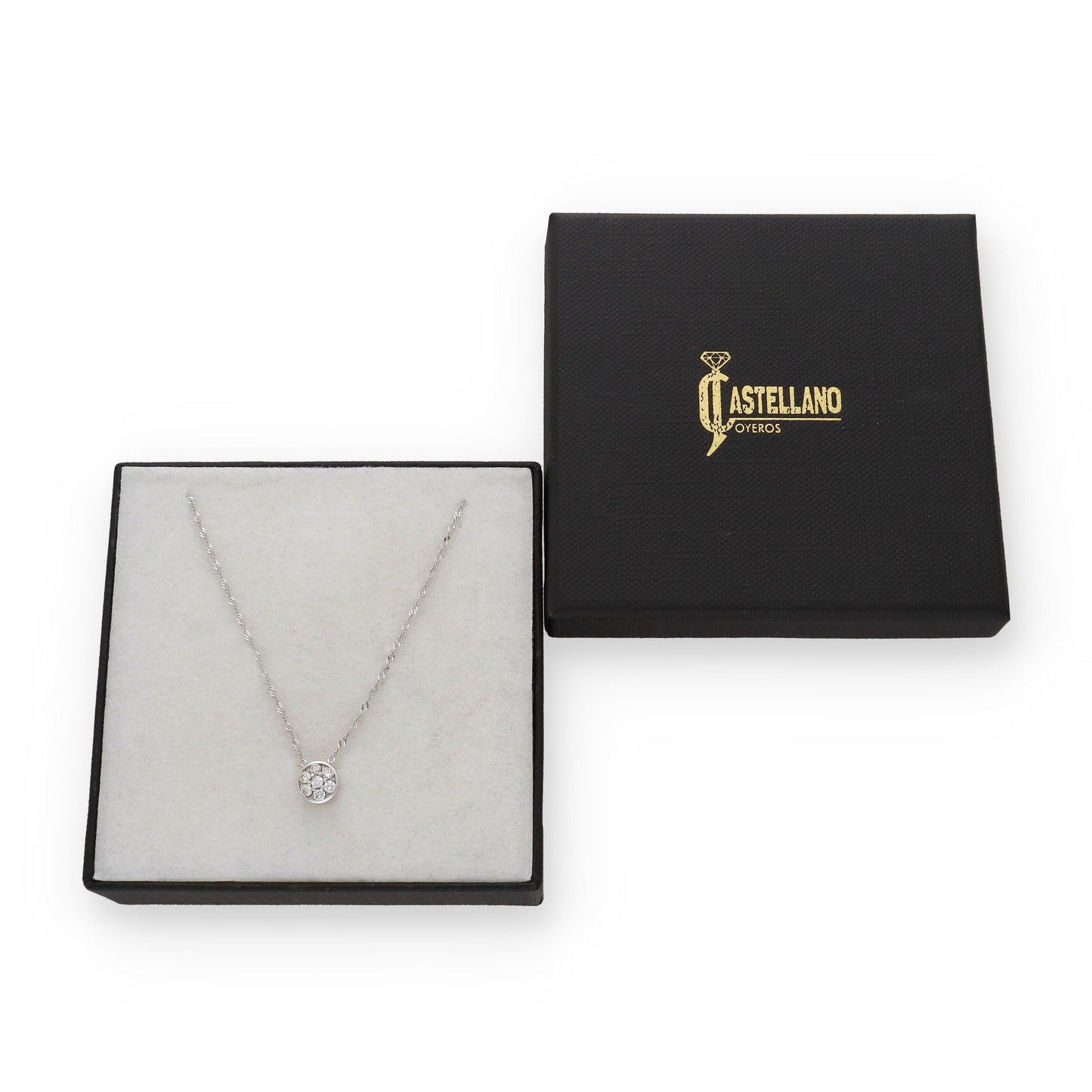 Collar con Colgante Angor Oro Blanco 18K y Diamantes (0.30ct)
