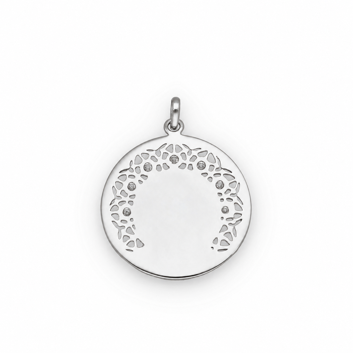 Medalla Virgen de la Soledad en Plata 925 con Circonitas 22mm