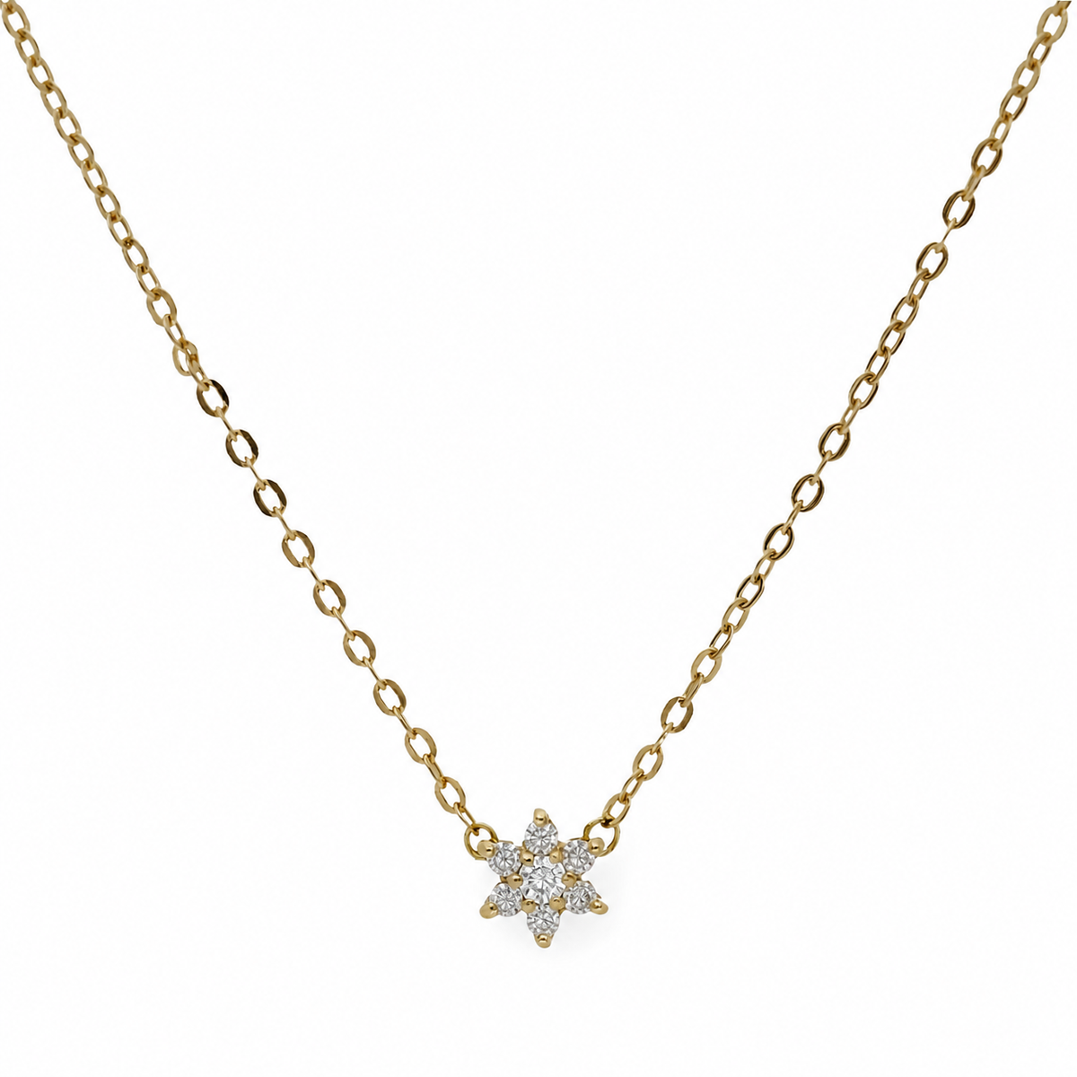 Collar Aster de Oro Amarillo 18k con Diamantes