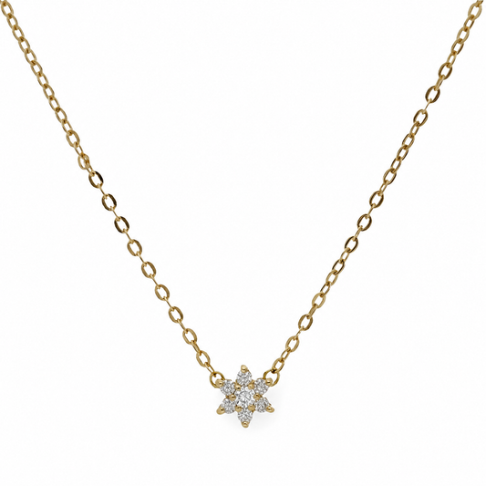 Collar Aster de Oro Amarillo 18k con Diamantes