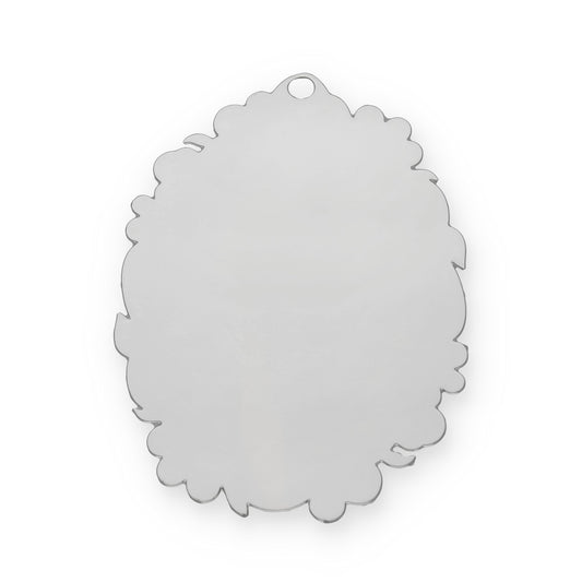 Medalla de Cuna con Angelito Oval con Baño de Plata con esmaltado Azul Modelo Bastian