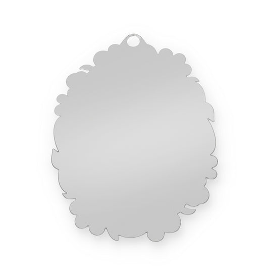 Medalla de Cuna con Virgen con Niño en Oval con Baño de Plata con esmaltado Rosa Modelo Bastian