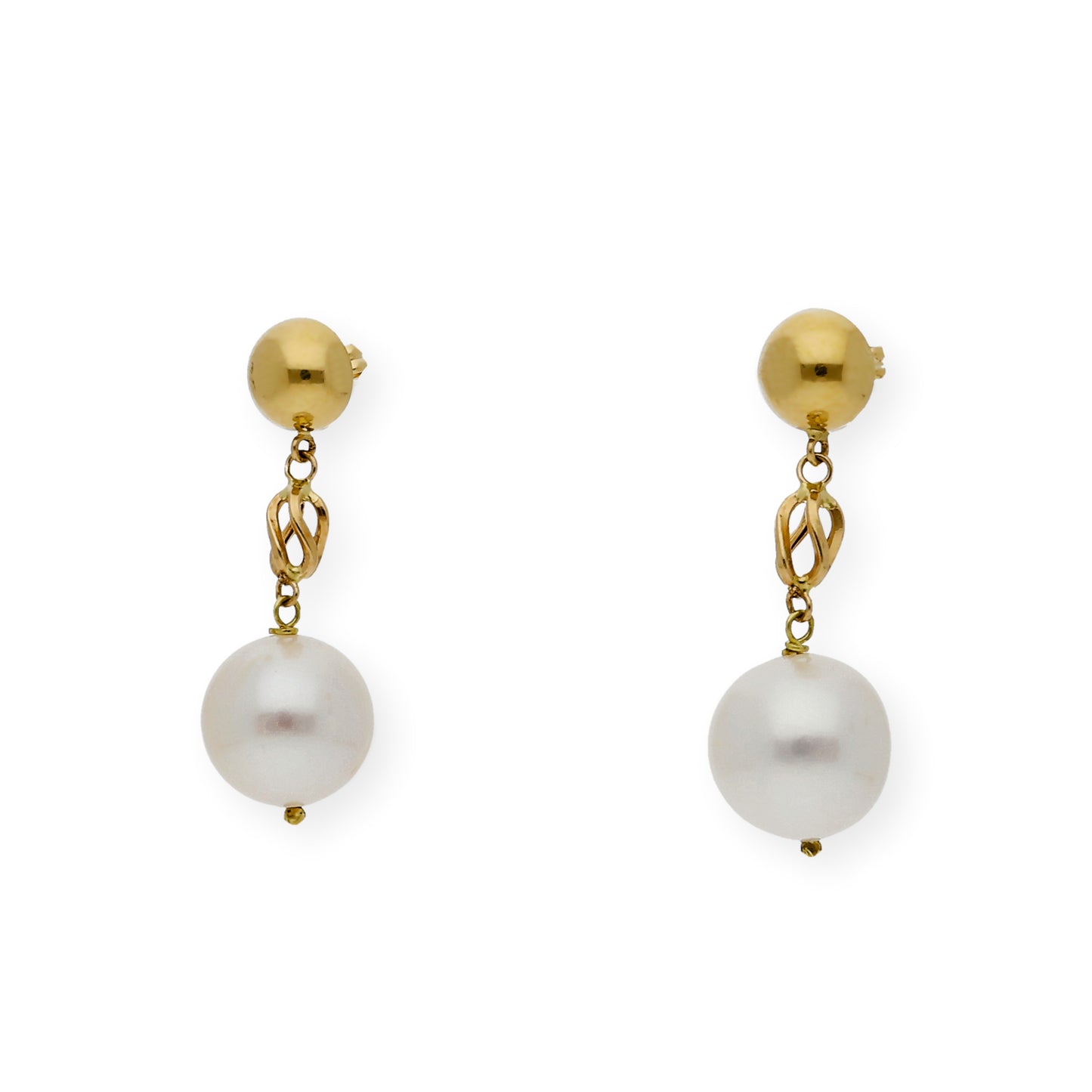 Pendientes Cavea en Oro de Ley 18K con Perlas Freshwater