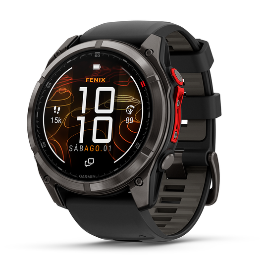 Reloj Garmin Fenix 8 Pro - 51mm MicroLED Zafiro, Titanio DLC con Correa Negra 010-03380-01