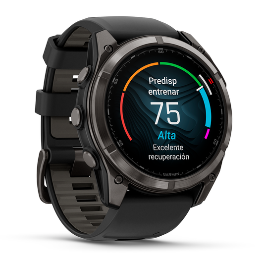 Reloj Garmin Fenix 8 Pro - 51mm MicroLED Zafiro, Titanio DLC con Correa Negra 010-03380-01