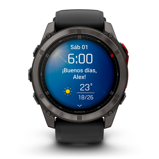 Reloj Garmin Fenix 8 Pro - 51mm MicroLED Zafiro, Titanio DLC con Correa Negra 010-03380-01