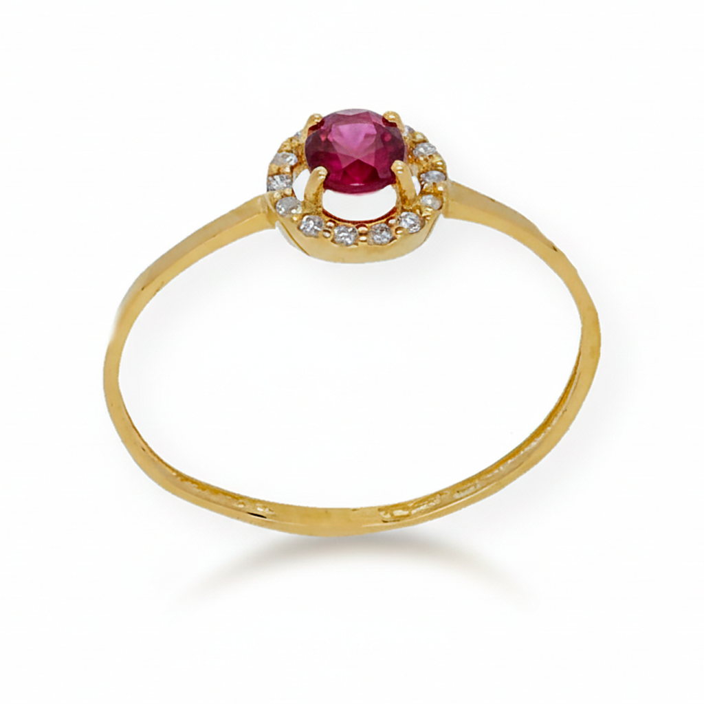 Anillo Astro de Oro 18k y Diamantes con Rubí