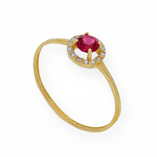 Anillo Astro de Oro 18k y Diamantes con Rubí