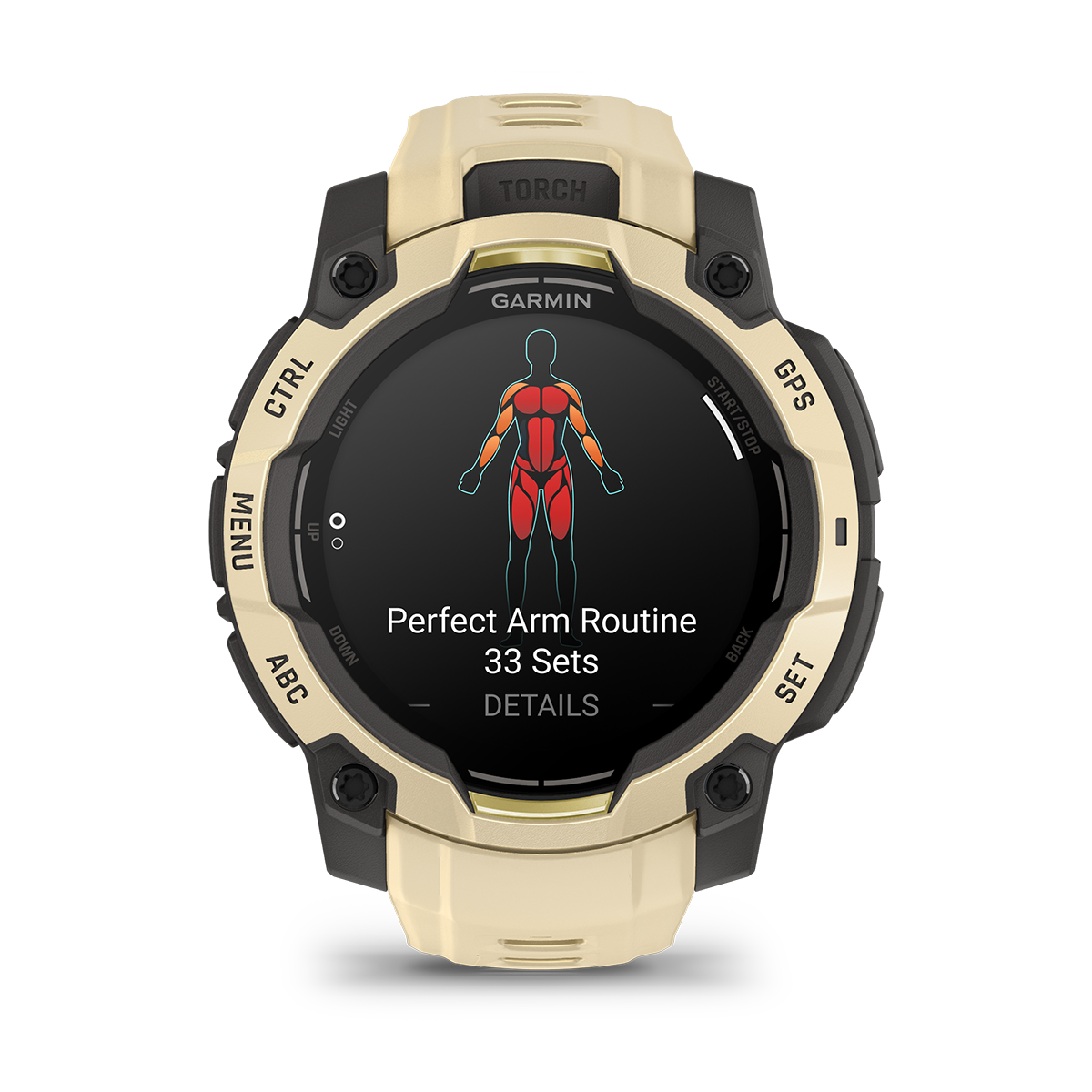 Reloj Garmin Instinct 3 - 45mm, AMOLED Beige con Correa Beige 010-02936-02