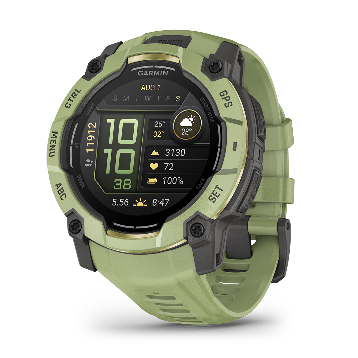 Reloj Garmin Instinct 3 - 50mm, AMOLED Verde con Correa Verde 010-03020-02