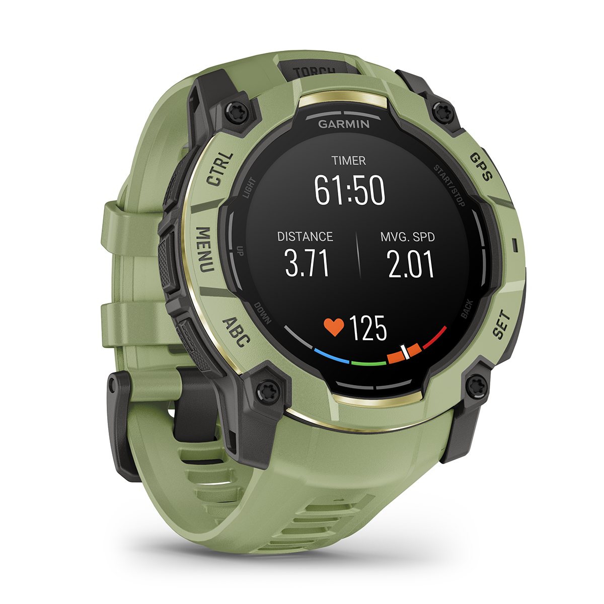 Reloj Garmin Instinct 3 - 50mm, AMOLED Verde con Correa Verde 010-03020-02