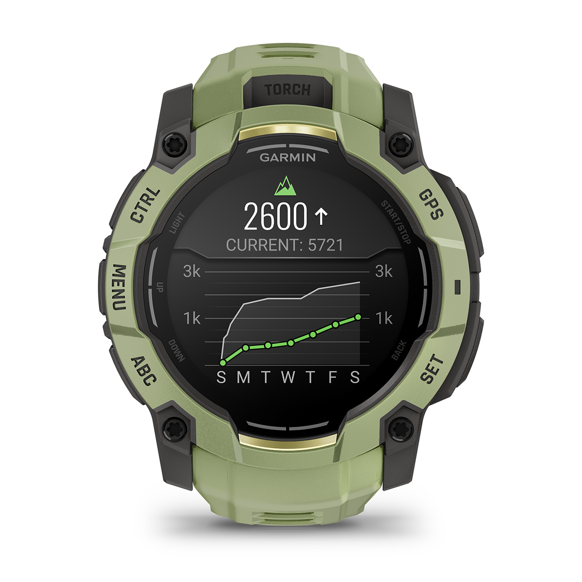 Reloj Garmin Instinct 3 - 50mm, AMOLED Verde con Correa Verde 010-03020-02