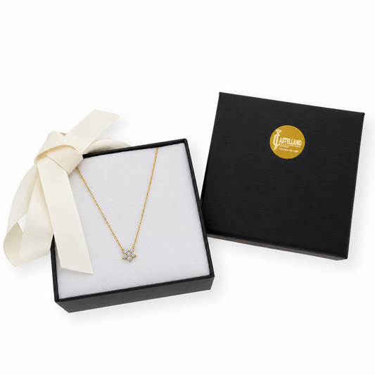 Collar Aster de Oro Amarillo 18k con Diamantes