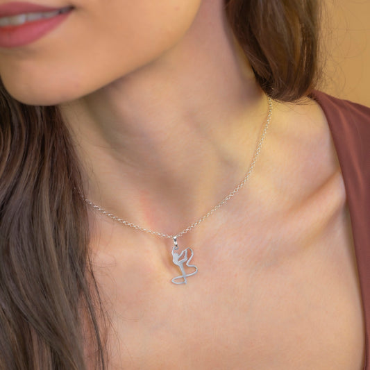 Collar con Colgante de Gimnasia Artística en Plata de Ley 925
