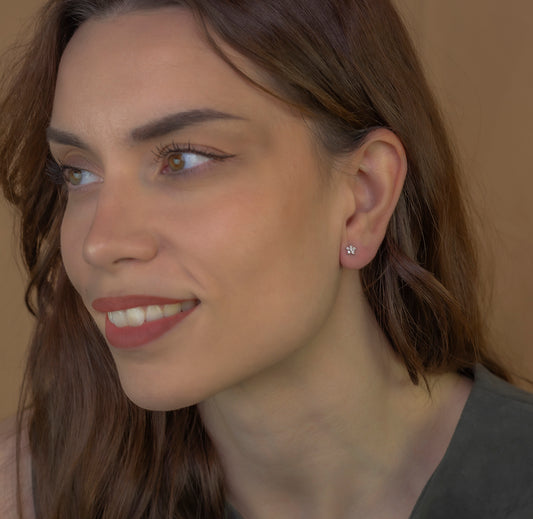 Pendientes de Oro y Diamante en Forma de Estrella