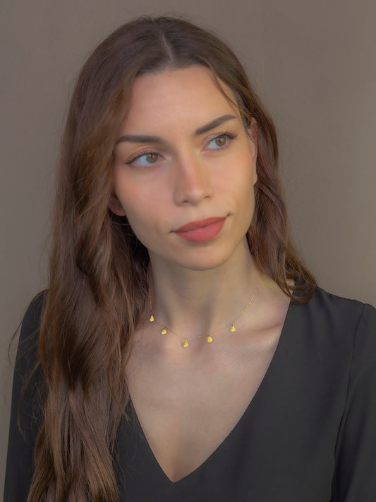 Collar de Corazones en Oro de Ley 18k